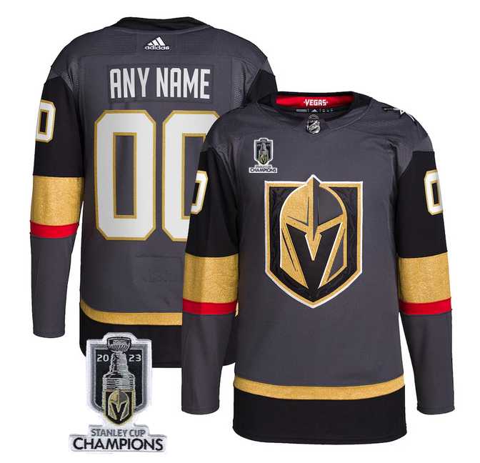 Mens Vegas Golden Knights Active Player Custom Gray 2023 Stanley Cup Champions Stitched Jersey->customized nhl jersey->Custom Jersey
